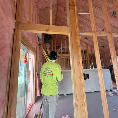 fiberglass insulation in progress