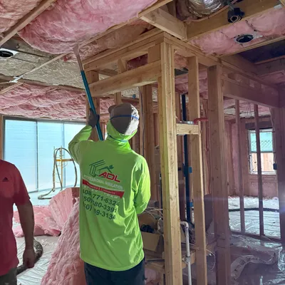 fiberglass insulation in progress