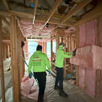 fiberglass insulation in progress