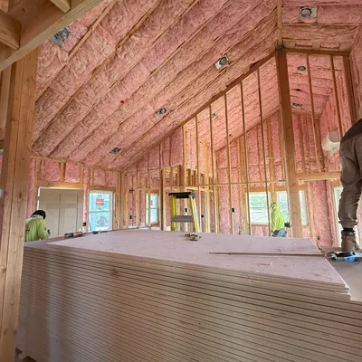 fiberglass insulation in progress